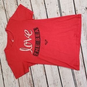 Roxy Surf Love the Sea Size Large Red Tee